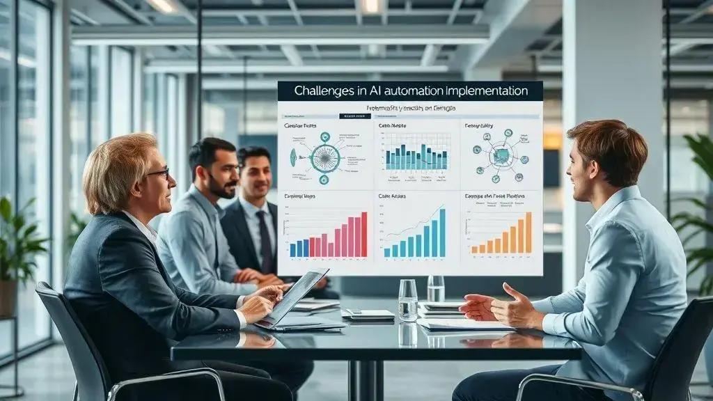 Desafios na implementação da automação com IA